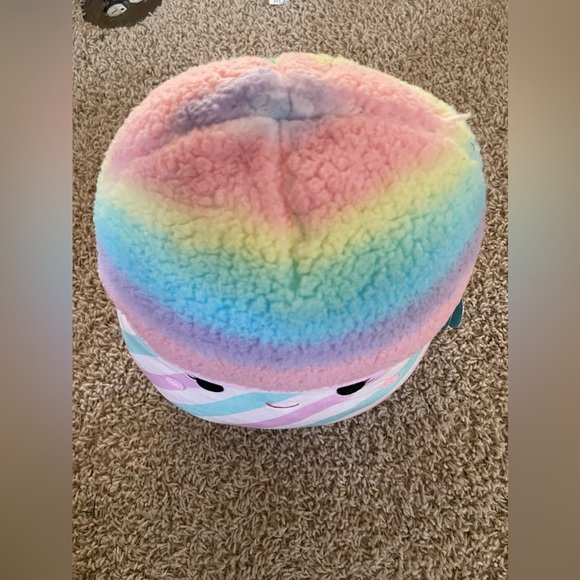 Squishmallow 11” Bevin Rainbow Pastel Cotton Candy Snowcone Fuzzy Top Plush - Picture 4 of 8